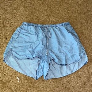 Brandy Melville Drawstring Chambray Mini Shorts